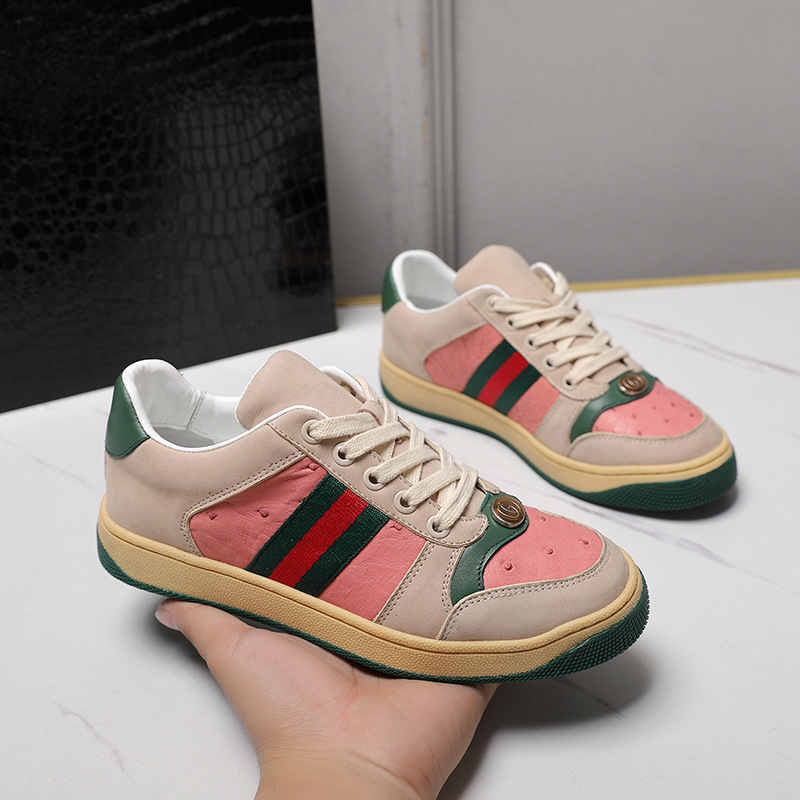 ins网红情侣休闲鞋2023年新款时尚百搭真皮运动板鞋男女复古潮鞋